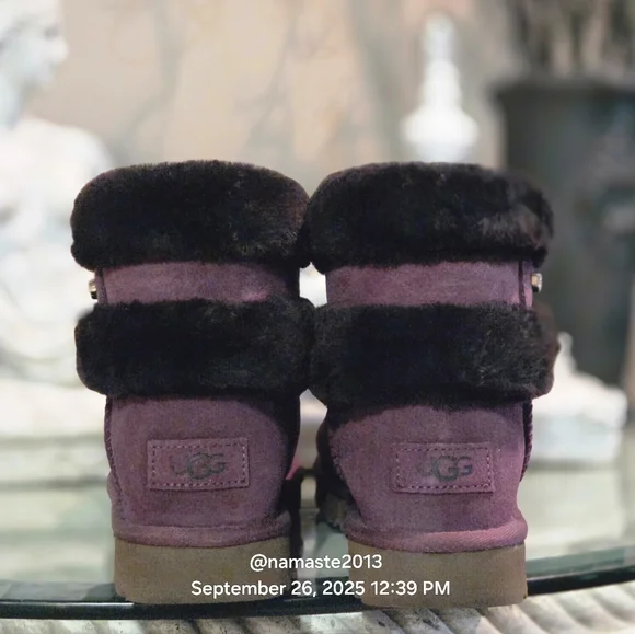 Ugg Limited Edition Fluff Mini Boots Shearling Fur Designer Fur Wool #186 - Picture 13 of 15